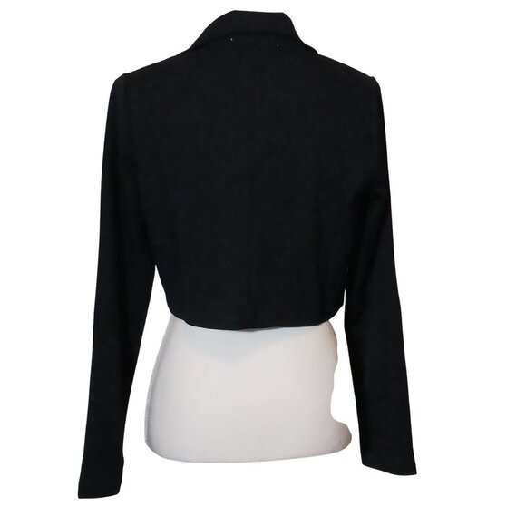 NEW No Comment Black Crop Blazer Jacket 2 Buttons Size M - Picture 8 of 13